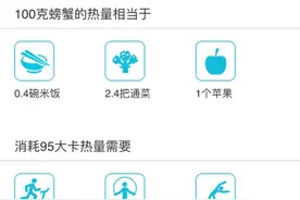 100克螃蟹相当于一个苹果？图片