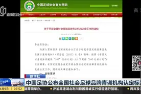 中国足协公布全国社会足球品牌青训机构认定标准视频封面