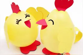 亲子手工气球制作小鸡做法详细图解教程图片