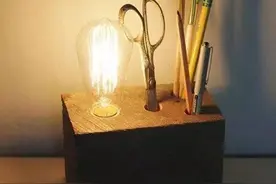 简单实用的复古风格原木台灯制作教程图片