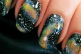 超级震撼！银河梦幻星空美甲制作教程视频学习图片