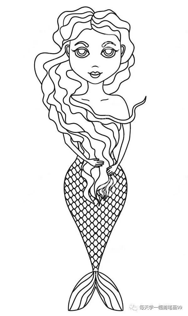 每天学一幅简笔画——12款简单漂亮的美人鱼简笔画片大全