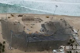 里约奥运沙排场地暂停施工图片