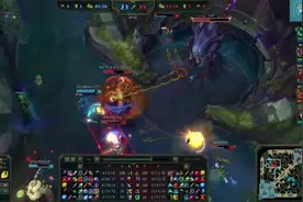 可怜的上单鳄鱼二次拿大龙都被堵 最后变成了黄金大鳄被秒杀！图片