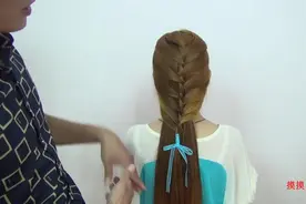 韩式编发两股夹双收半扎日常生活发型图片