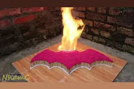 7000根火柴摆成蝙蝠样子的多米诺一起点燃，太壮观了图片