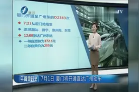 7月1日2日福州厦门直达广州动车开通视频封面