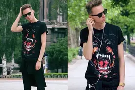 潮流T恤+小鹿斑+双猿图案，让你时髦让你酷图片