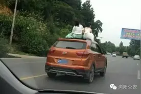 喷血！让孩子坐车顶，司机要干嘛图片