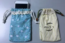 DIY实用小布袋：教你制作双层的简易束口袋图片