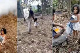 暖心!菲律宾5岁女童每日牵盲父上下班图片