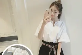 韩版套装女学生宽松短袖上衣+高腰休闲短裤两件套-女神穿衣日记图片