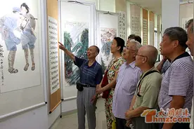 荣巷街道举办纪念建党95周年书画展图片