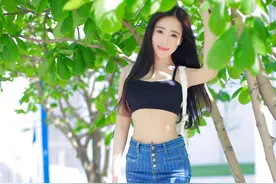 气质美女，肤如凝脂，君子好逑图片
