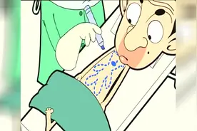 憨豆要把小熊纹到身上，这是对小熊有多爱啊