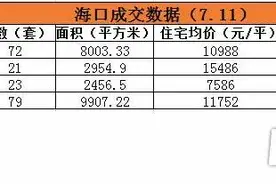 数据7月11日海口楼市签约195套 美兰区以79套居榜首图片