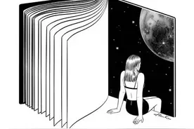 一个插画师的黑白世界，点亮了宇宙图片