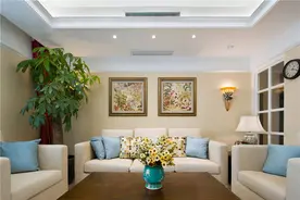休闲式的浪漫！书香华府118m²简洁实用美式装修图片