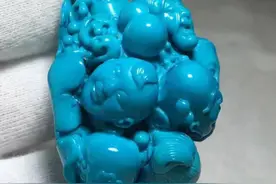 这里有你说的天空蓝，绿松石雕刻赏析。图片