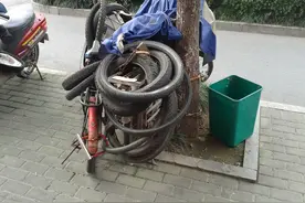 这样防盗至于吗：一辆旧电瓶车，竟上五把锁图片