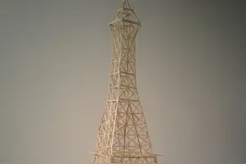 利用火柴棒搭建出著名建筑物，远看过去就像真的一样图片