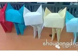 立体猫咪折纸步骤图解 站立猫咪的折法过程图片
