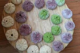 婆婆做的美味包子，缤纷多彩！你觉得好看吗？图片