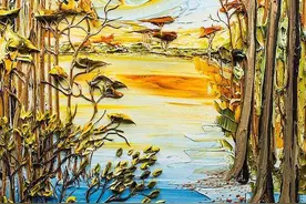 精美的作品灵感来自周围的自然世界创意油画称之为“雕刻油漆”图片