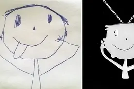 两个妈妈把孩子的画做成了首饰，很个性，又能赚钱，又让孩子自豪图片