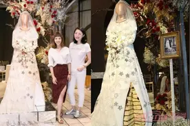 蔡依林翻糖技术高超，巧做180cm婚纱蛋糕图片