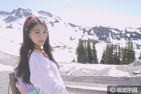 薛凯琪偕父游加拿大 父充当私人摄影师图片