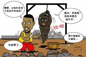 NBA漫画：库里变屠夫刽子手 骑士遭勇士残忍杀戮图片