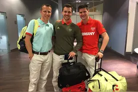 德国乒乓球队出征里约奥运，奥恰洛夫波尔精神抖擞图片