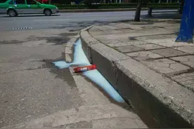 洒水车喷洒的液体很刺鼻？原来是给树杀毒图片