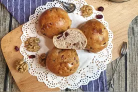 核桃蔓越梅面包#健身修复食谱#图片