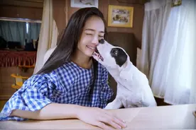 “国民老公”晒和狗狗亲亲照，网友艾特孙红雷图片