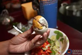 老外挑战吃越南鸭仔蛋：居然挺美味！图片