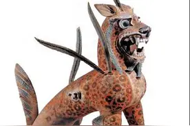 直击古代神秘镇墓兽：狮身人面，虎头豹身，飞翼鹰爪，天马行空图片