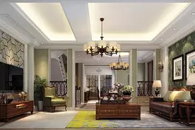 美式风格别墅客厅怎么装修设计？图片