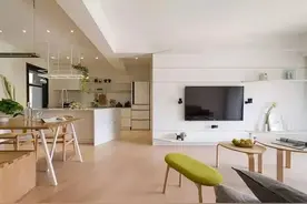 美居63㎡原木自然风两室一厅，改造后的格局更宽敞图片