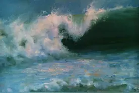 大海与浪花 英国女画家Jo Bemos作品图片