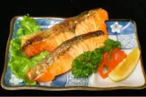 正宗美味烤鲑鱼图片