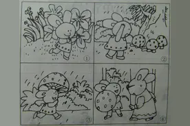 教你写作文：二年级看图写话《聪明的小白兔》图片