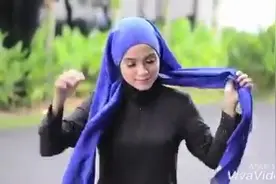 中东妹子的头巾是如何扎的，快来学学图片