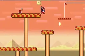 有自杀倾向的超级玛丽，连续2次跳楼，最后的旗杆居然还能跳过去图片