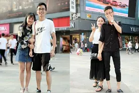 街拍合肥：街拍淮河路步行街情侣档 “虐狗”来一发图片