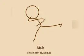 如何4步快速画出火柴人踢腿简笔画