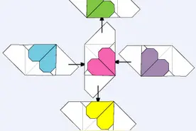 心型折纸花球：立方体，太美了图片