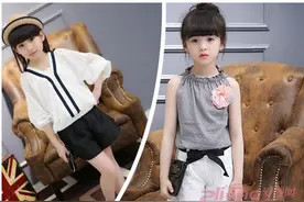 儿童夏季休闲套装随性凹出时尚造型图片