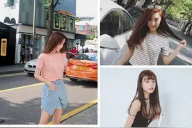 不规则开叉牛仔短裙一条玩转时髦穿搭图片